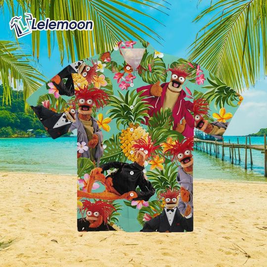 Discover Pepe The King Prawn The Muppet Tropical Hawaiian Shirt, Muppet Shirt Short Sleeve Button Down Shirt Outfit, Aloha Summer Beach Shirt