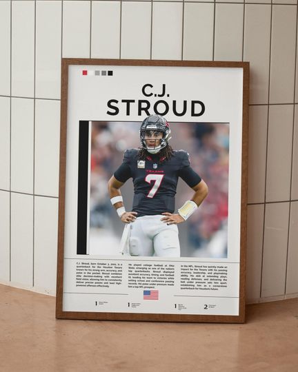 Discover CJ Stroud Houston Texans Poster - Football Wall Art for Sports Fans