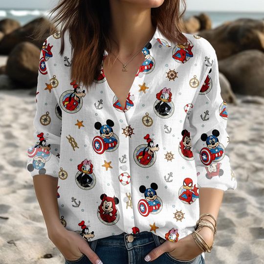 Discover Marvel Day At Sea Disney Cruise Squad Blouse Shirt, Mickey and Friends Cruise WOmen Shirt, Disney Cruise Trip Shirt, Superhero Shirt