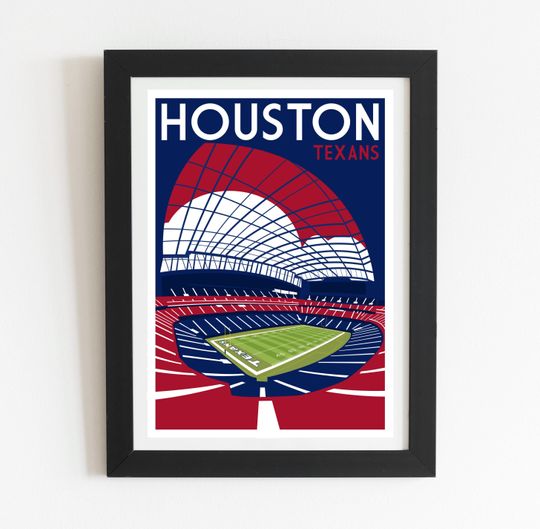 Discover Houston Texans Stadium Retro Art Poster