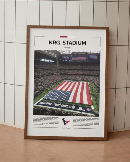 Discover NRG Stadium Poster Houston Texans Wall Art Football Print Sports Room Decor