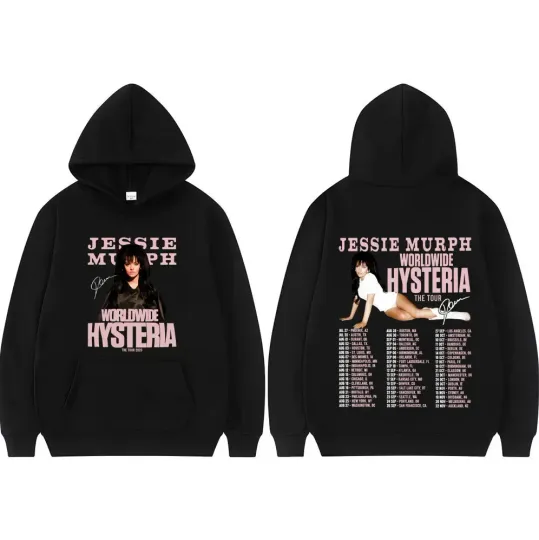 Discover Jessie Murph Worldwide Hysteria 2025 Tour Double Sided Hoodie