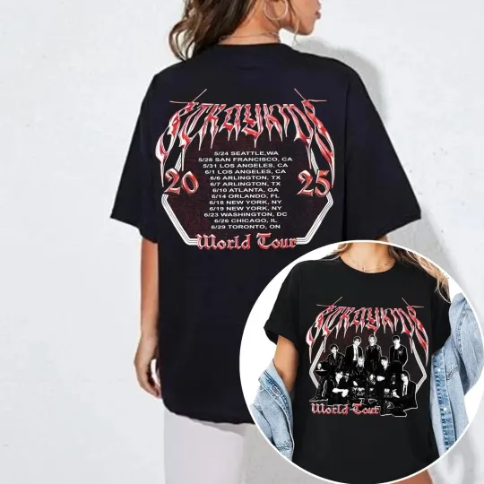Discover Retro Stray Kids Dominate SKZOO World Tour US 2025 T-shirt