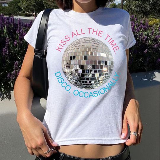 Discover Kiss All The Time. Disco, Sometimes. Baby tee shirt, Harry, y2k baby tee, new album Harry