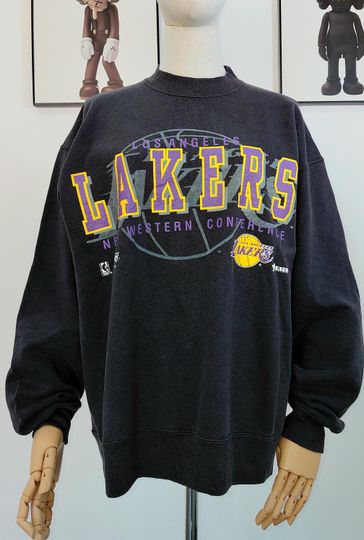 Discover Vintage 90s Los Angeles Lakers NBA Sweatshirt