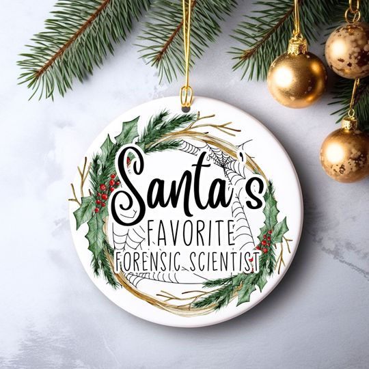 Forensic Science Christmas Ornament, Laboratory Christmas Ornament, Forensic Gift, Forensic Scientist Gift, True Crime Gift, Coworker Gift