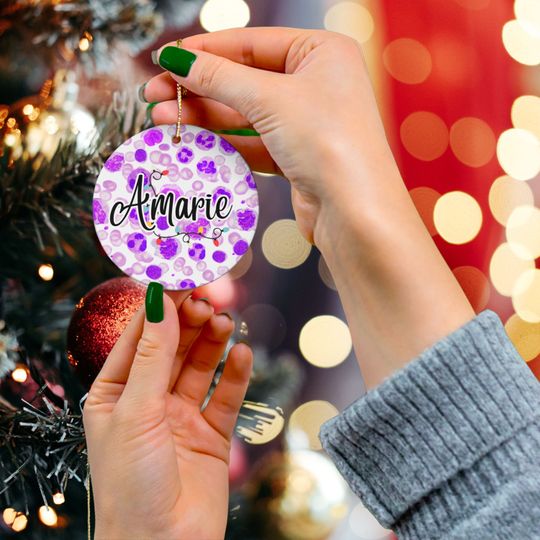 Personalized Lab Christmas Ornament, Medical Lab Science Gift, Hematology, Oncology Gift, Coworker Christmas Ornament, Laboratory Ornament