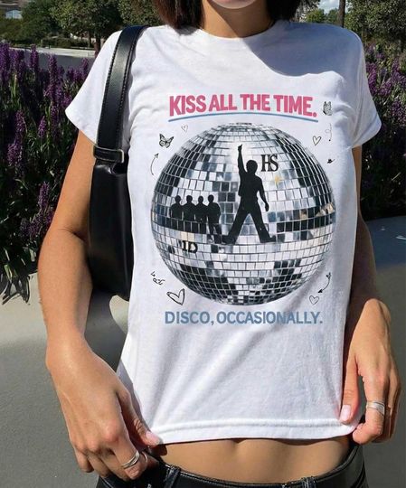Discover Harry Concert Shirt, Kiss All The Time Disco Tee, Unisex Modern Slim Fit T-Shirt, Pop Culture Graphic Top, Gift for Fans