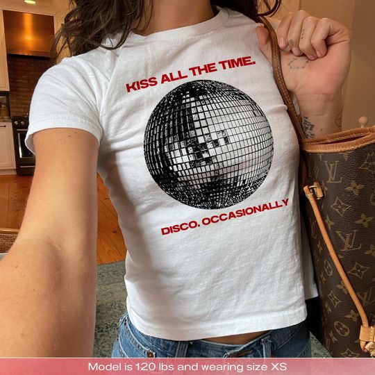 Discover Kiss All The Time. Disco, Occasionally Harry Inspired Woman Baby Tee