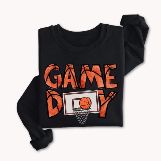 Discover Basketball Game Day Sweatshirt: Basketball Mom Sweater, Sports Fan Crewneck