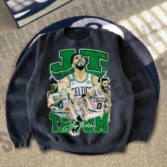 Discover Basketball Player Collage Sweatshirt | Retro Celtics Sweatshirt | Vintage Sports Fan Pullover | Cozy Winter Outfit
