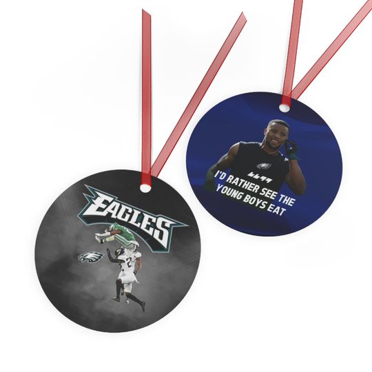 Metal Ornament, Saquon Barkley, Philadelphia Eagles, I'd Rather See the Young Boys Eat
