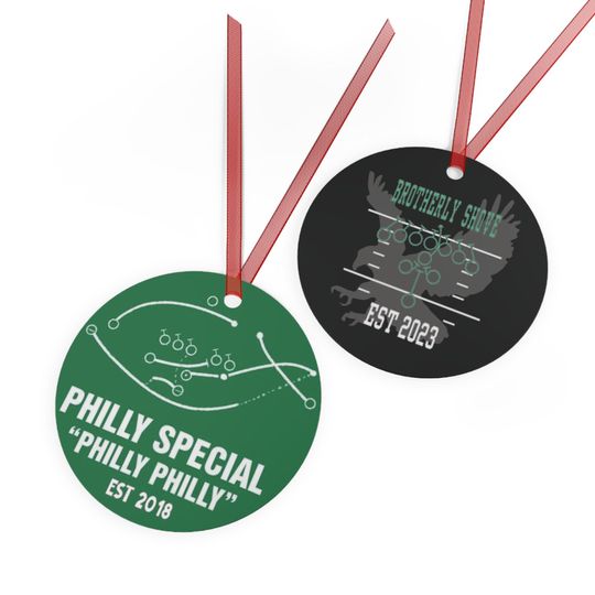 Metal Ornament, Philadelphia Eagles Tush Push, Philly Philly, Christmas Tree Decor
