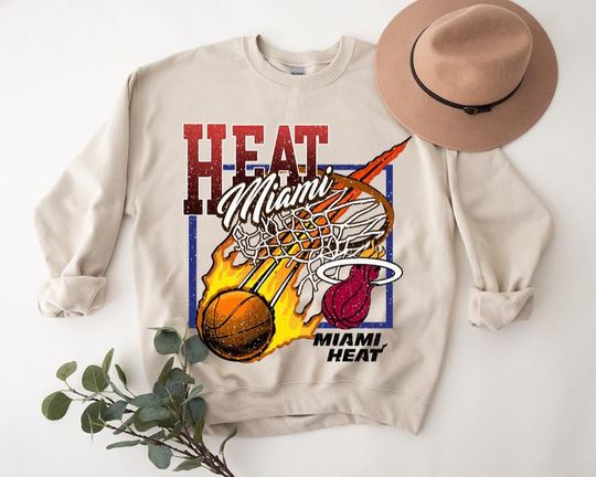 Discover Miami Heat Sweatshirt, Vintage Heat Shirt NBA Tee Retro Game Day | Heat Fan Gift......|||.
