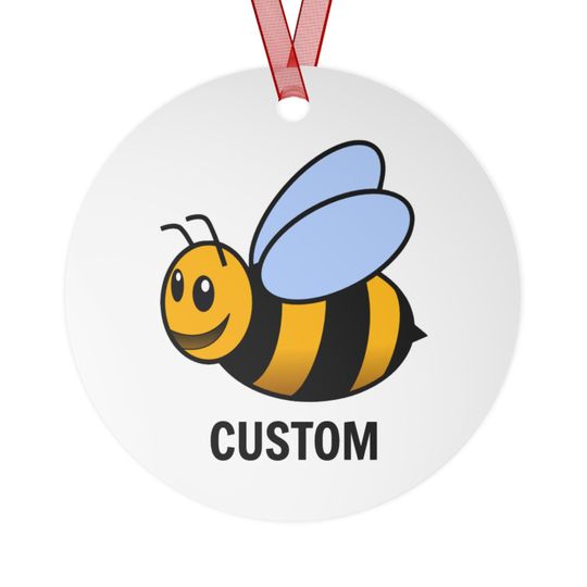 Metal Ornament, Personalized -Hanby Elementary School- Bees-  Wilmington- Delaware