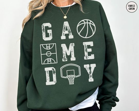 Game Day Basketball Sweatshirt, Retro Basketball Mom Sweater, Sideline Sport Mama Crewneck, Basketball Fan Gift, Basketball Season Outfit