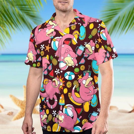 Discover Cartoon Movie Hawaiian Shirt Holiday, Japanese Animation Short Sleeve Button Down Shirt Outfit, Aloha Summer Beach Shirt