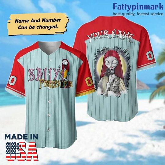 Discover Personalized Nightmare Before Christmas Sally Baseball Jersey Shirt, Baseball Jersey, Pooh Sally Halloween Fan Baseball Shirt, Jersey Shirt