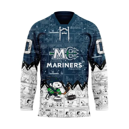 Discover Personalized Maiine Mariners Special Peanuts Lace Hockey Shirt Design