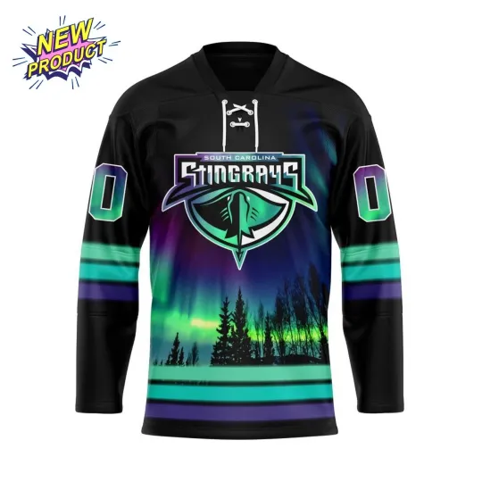 Discover Soutth Caroliina Stingrays Special Design With Northern Lights Lace Hockey Shirt