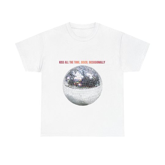 Discover HS Disco Ball 'Kiss All The Time, Disco Occasionally' T-Shirt | Retro Dance Tee