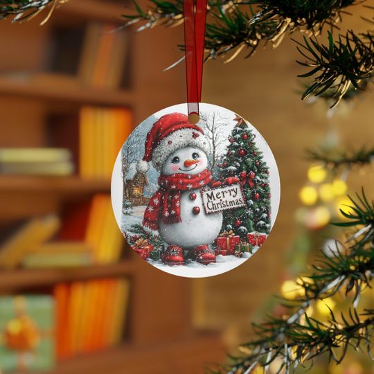 Discover Poinsettia Pinecone Christmas Metal Ornament, Festive Metal Wreath