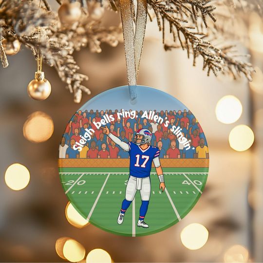 Josh Allen  MetalOrnament, Buffalo Bills Football Fan Gift, Holiday Decor, Gameday Good Luck Charm