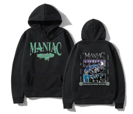 Discover Stray Kids Maniac Hoodie Kpop Band Merch Unisex Double Sided Pullover