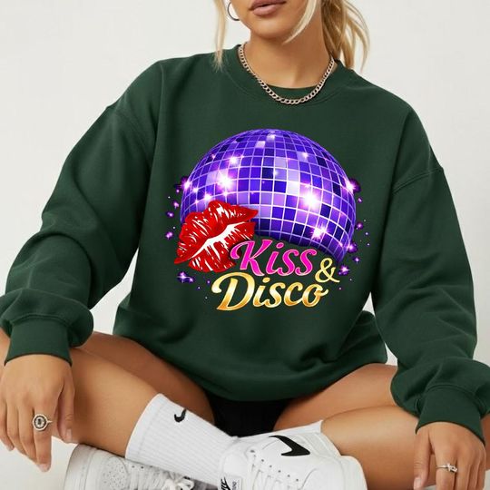 Discover Do You Wanna Kiss all the time or Disco SweatShirt - Retro Aesthetic Tee for Women - Fun Romantic Gift for Girlfriend