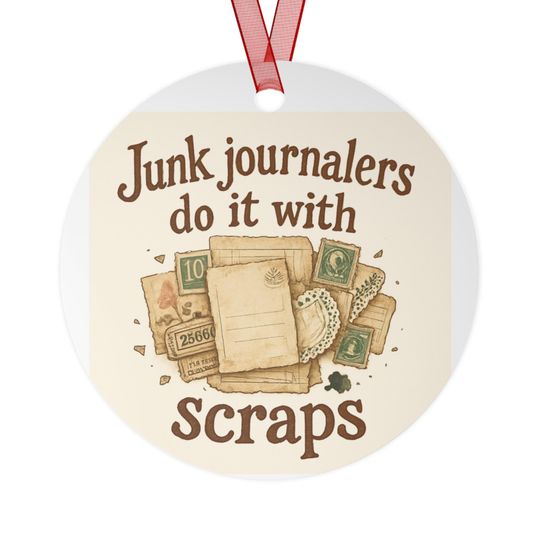 Junk Journalers Do It With Scraps Metal Ornament | Crafting Ephemera Holiday Decor
