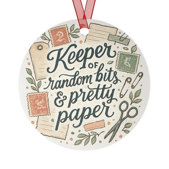 Keeper of Random Bits & Pretty Paper Metal Ornament | Scrapbook Supplies, Stationery Decor