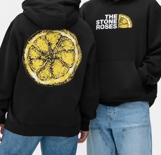 Discover The Stone Roses Logo Black Double Sided Hoodie