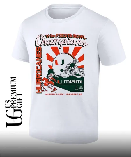 Discover Miami Hurricane 2026 CFP Fiesta Bowl Champions retro T-shirt Unisex S-5XL