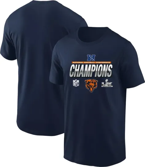 Discover Chi ca go Bear 2025 NFC Conference Champions Navy T-Shirt Unisex S-5XL