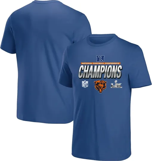 Discover Chi ca go Bear 2025 NFC Conference Champions Royal T-Shirt Unisex S-5XL