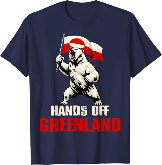 Discover Hands Off Greenland Flag Bear Support Greenland Unisex T-Shirt - All Size