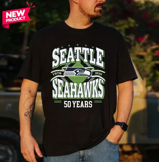 Discover Seattllle Seahawks 50th Anniversary 1976-2026 T-Shirt, Go Hanks 50 Years Shirt