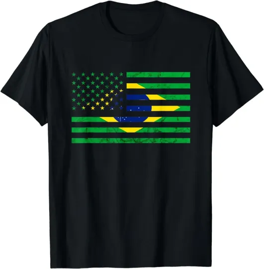 Discover American USA Brazil Flag Brazilian Roots Brasilian Unisex T-Shirt S-5XL