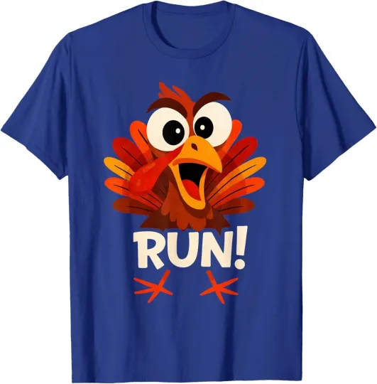 Discover Run Turkey Funny Thanksgiving Running Humor Unisex T-Shirt S-5XL