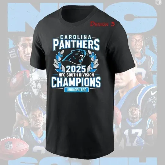 Discover Carolina 1Panther 2025 N.F.C South Division Champions TShirt S-5XL Style3