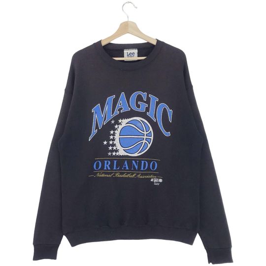 Vintage 90s Orlando Magic Sweatshirt Big Logo NBA Basketball Team Pullover Sweatshirt Size Medium Made In USA