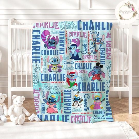 Discover Personalized Disney Stitch Blanket, Stitch Cosplay Mickey Toy Story Baby Blanket, Stitch Birthday Boy, Ohana Means Family Stitch