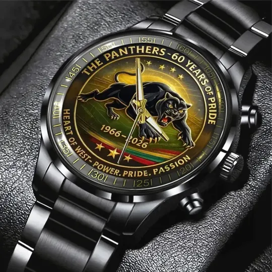 Discover Penrith Panther 60th Anniversary 1966-2026 Black Stainless Steel Watch