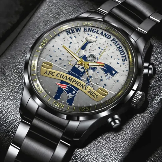 Discover Patriots A.FC Champions 2026 Black Stainless Steel Watch