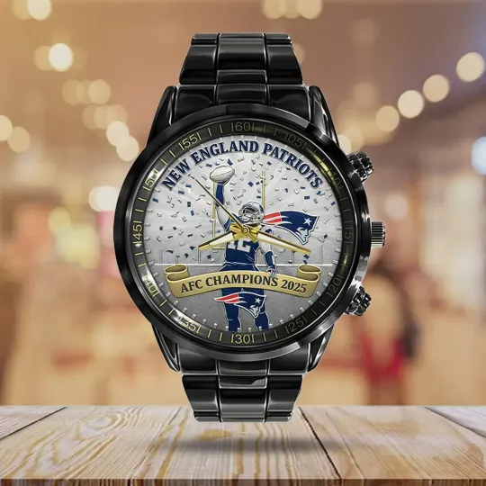 Discover Patriots A.FC Champions 2026 Black Stainless Steel Watch
