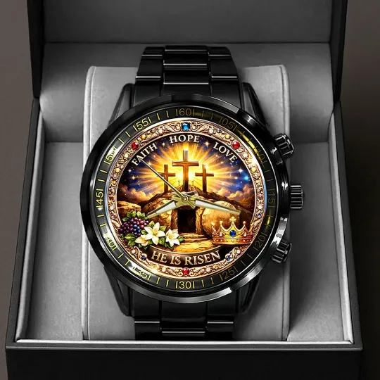 Discover Christian Faith - Black Stainless Steel Watch