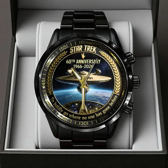 Discover StarTreks 60th Anniversary 2026 Black Stainless Steel Watch