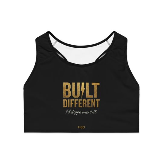Discover Motivational Sports Bra - Philippians 4:13, Workout Athletic Wear