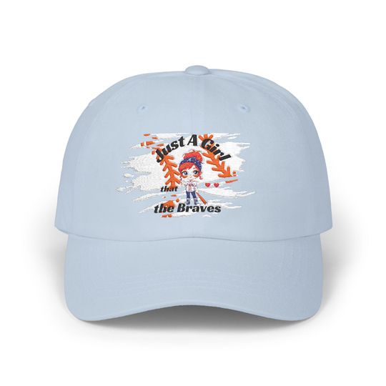 Discover Braves Classic Baseball Cap with Just a Girl Design, Adjustable Casual Hat for Sports and Summer