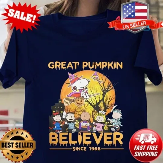 Discover Peanuts great pumpkin believer since 1966 halloween Unisex T-shirt S-5XL